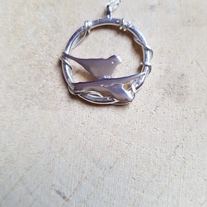 Sterling Silver Swallow Necklace: Bird Pendant, Handmade in Scotland