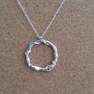 Molten round necklace sterling silver