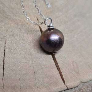 Peacock pearl necklace sterling silver