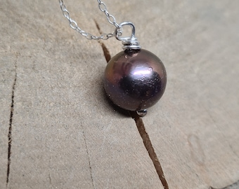 Peacock pearl necklace sterling silver