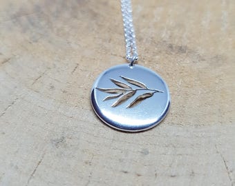 Sterling Silver Willow Leaf Pendant Necklace - Nature Inspired Jewelry