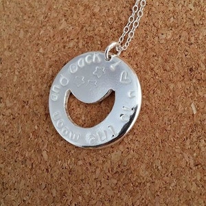 I love you to the moon and back Pendant Necklace Sterling Silver Necklace Mothers Gift Inspirational Jewelry Silver Pendant image 3