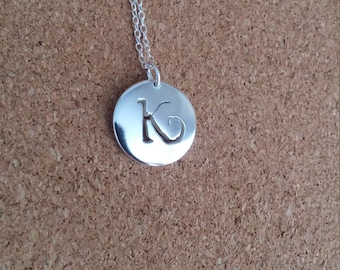 Letter K Necklace, Letter K Jewelry, Monogram Pendant, Personalized Jewelry, Sterling Silver Pendant, Initial pendant, Name Pendant