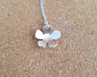 Flower necklace, Silver necklace, Silver flower necklace, Nature necklace, Flower pendant, Flower jewelry, Silver flower, Flower