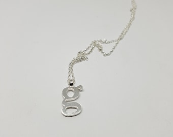 Handgemachte Sterling Silber Buchstabe G Halskette: Alphabet Anhänger