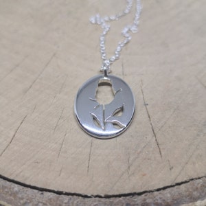 Rose necklace in sterling silver, Gift for Her, Valentines gift, Rose Jewellery, Silver Rose Pendant
