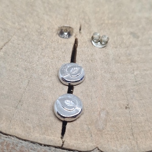 Leaf stud earrings in sterling silver