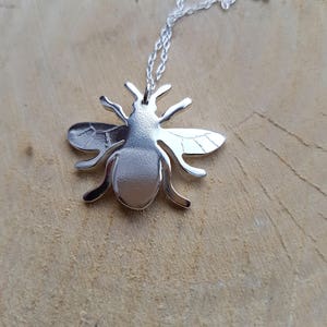 Bumble bee silver Necklace, Insect Silver Necklace, Gift for her, Birthday Gift