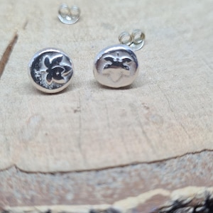Maple leaf sterling silver stud earrings