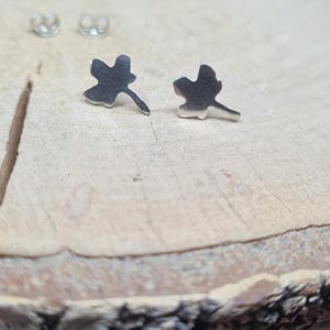 Dainty Sterling Silver Leaf Stud Earrings