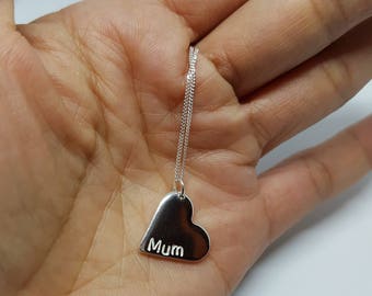 Mum Necklace Sterling Silver, Mothers day gift, Baby Shower Gift, Silver Necklace, New Mom gift
