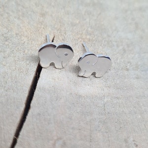 Sterling Silver Elephant Stud Earrings: Animal Jewelry