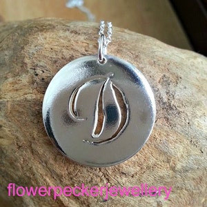 Hand Pierced Sterling Silver Initial D Necklace: Personalized Monogram Pendant