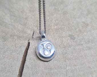 Leo zodiac sign sterling silver necklace, Constellation silver pendant