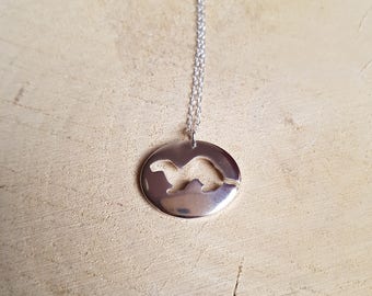 Sterling Silver Ferret Necklace: Hand Cut Animal Jewelry