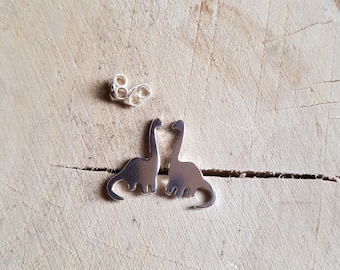 Brachiosaurus dinosaur silver stud earrings