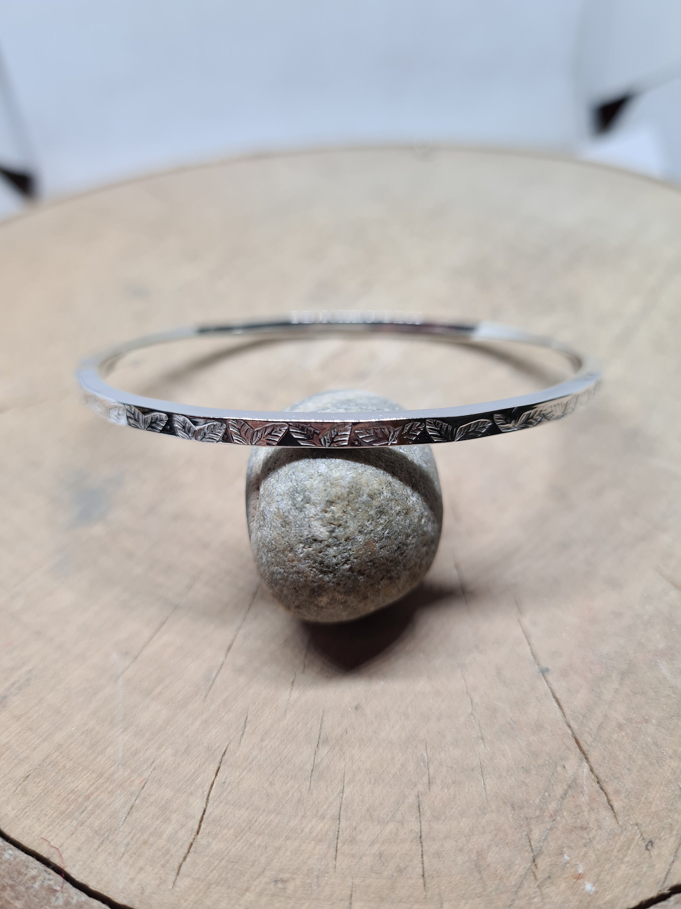 C*o様 big hand silver bangle stamped hand Buy Hand Stamped Floral Sterling Silver Bangle, Chunky Solid