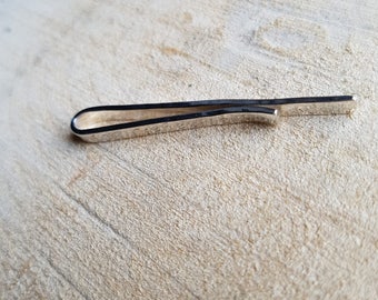 Personalized Sterling Silver Tie Clip: Hidden Message Skinny Tie Bar