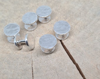 Silver shirt stud, Tuxedo Stud, Grooms Gift, Best man gift, Wedding Gift, Button Stud, Shirt accessories