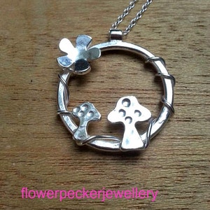 Mushroom necklace in sterling silver image 1