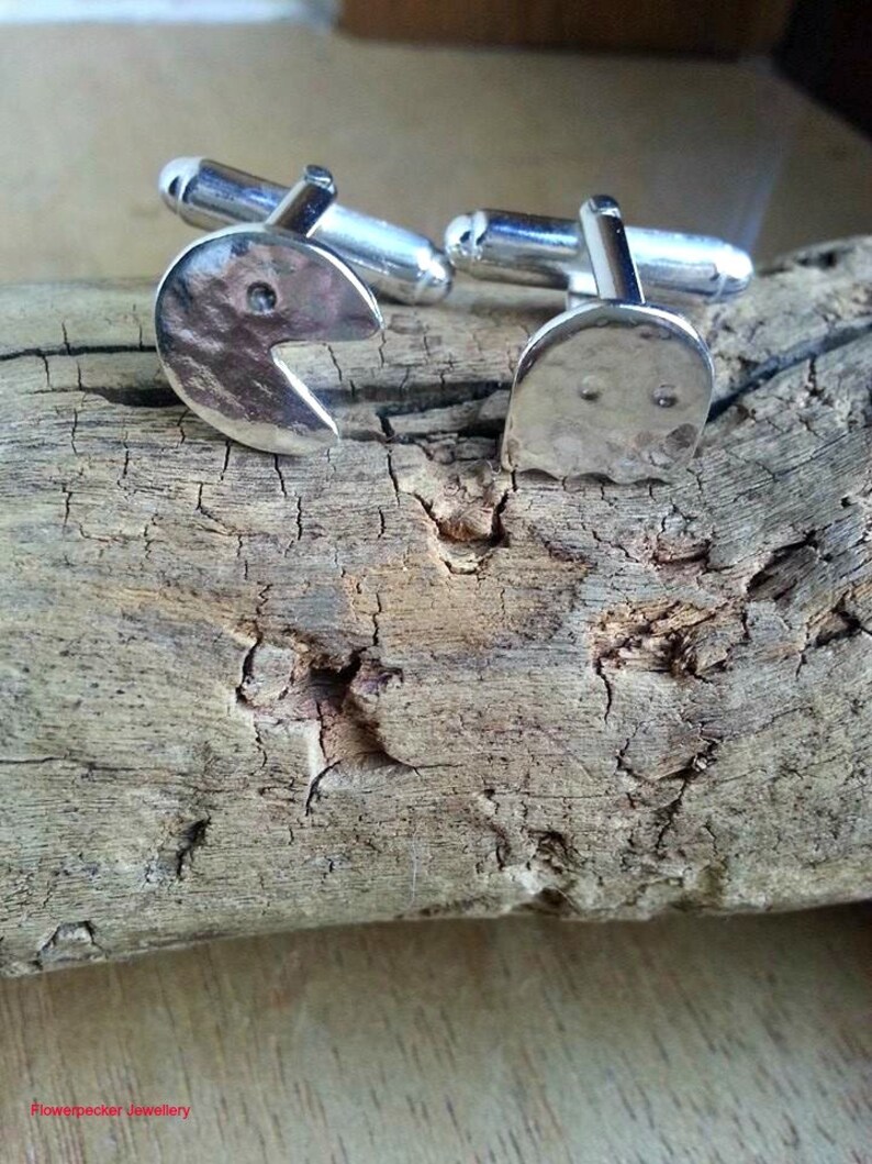 Personalized Cufflinks Pacman Cufflinks Gamer Gift Custom Made Cufflinks Computer gift geek