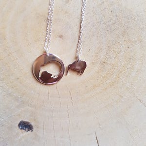 Kiwi bird necklace sterling silver
