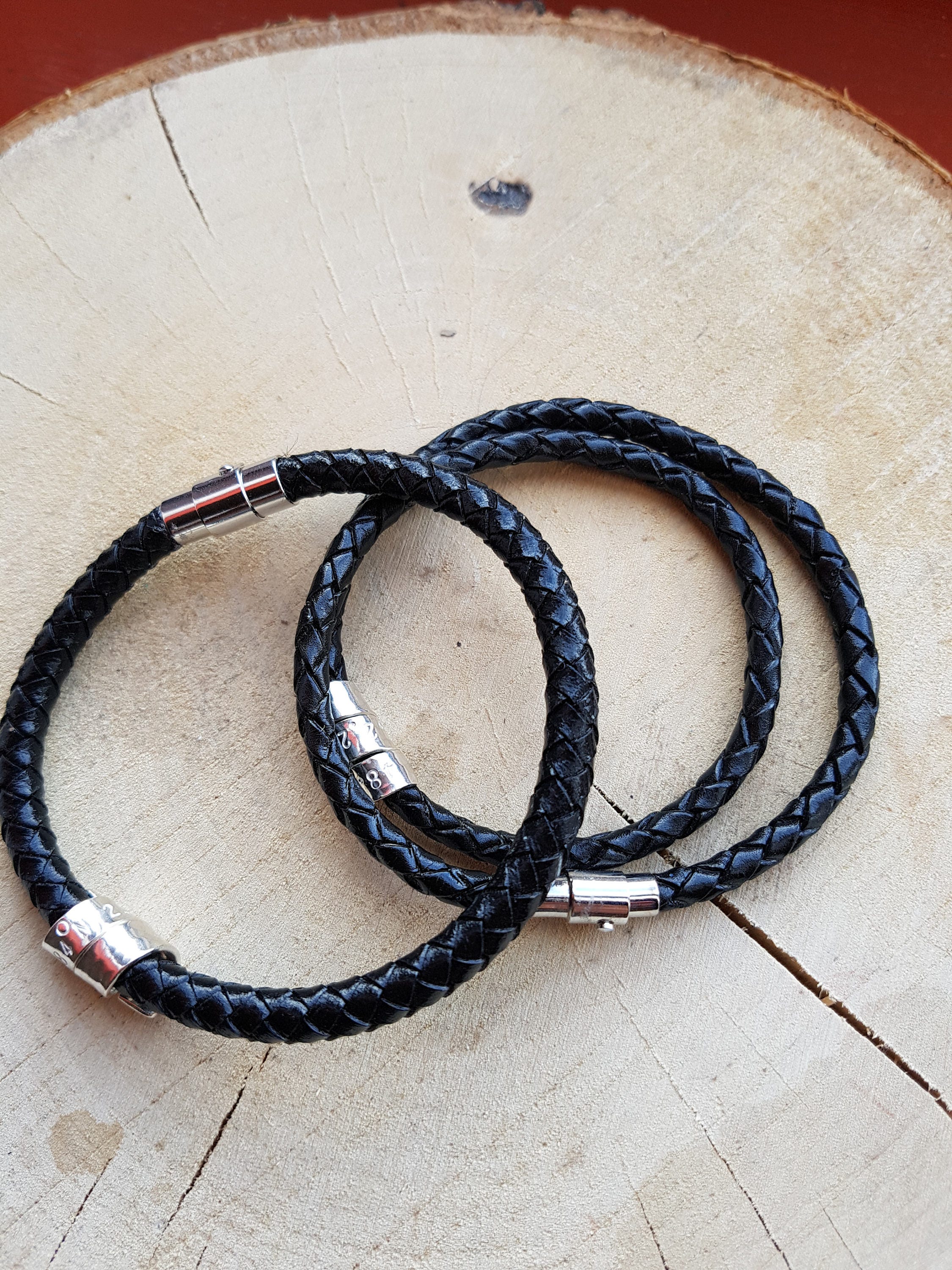 Personalized Couple Bracelet His and Her Leather Bracelet Etsy UK