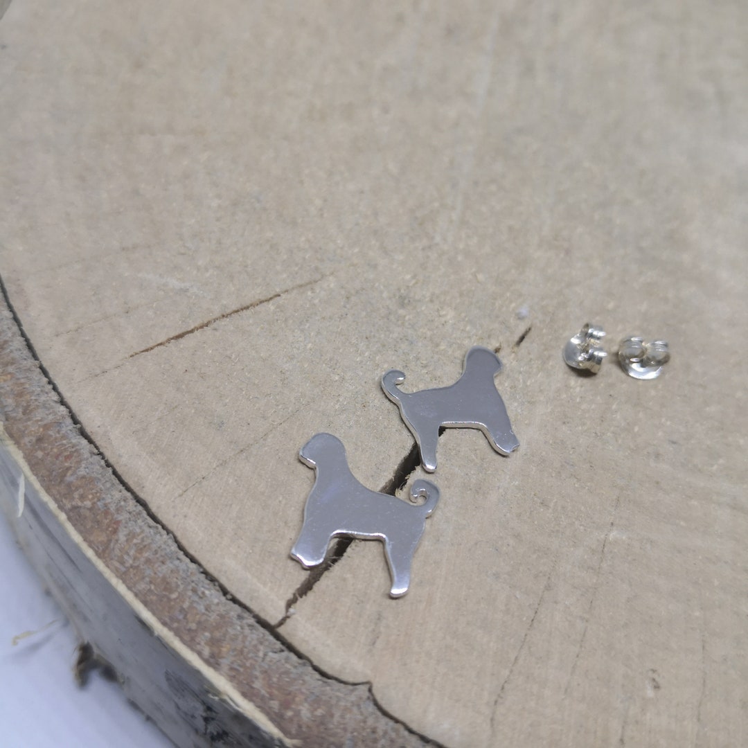 Sterling Silver Labradoodle Stud Earrings, Gift for Her - Etsy