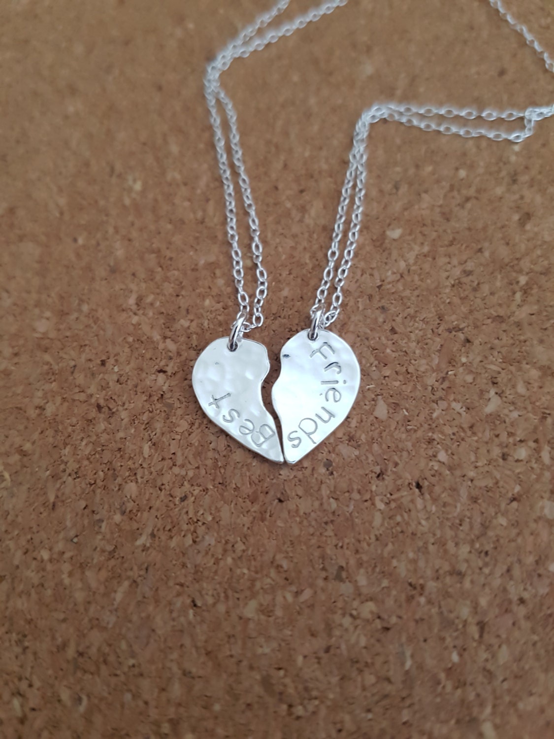 Broken Heart Necklace Sterling Silver Best Friend Silver Necklace Jewellery Etsy UK