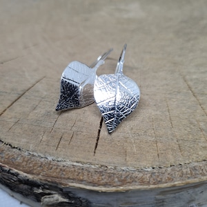 Sterling Silver Leaf Dangle Earrings: Nature Inspired Jewelry
