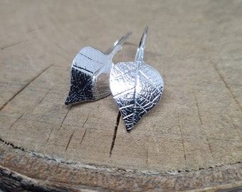 Sterling Silver Leaf Dangle Earrings: Nature Inspired Jewelry