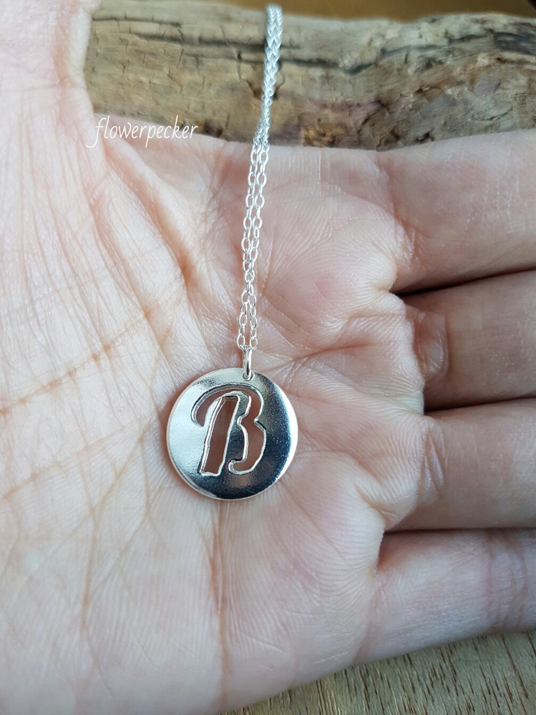 Buy Handmade Sterling Silver Letter B Necklace: Personalized