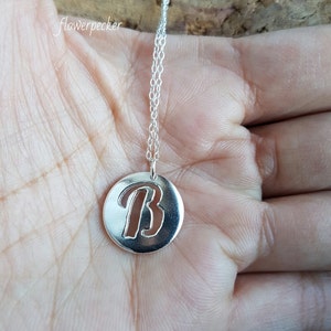Letter B necklace,  Name necklace, Personalised pendant, Letter B, Letter Initial necklace, Silver necklace, Initial jewelry