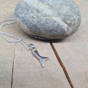 Sterling Silver Whale Tail Pendant Necklace: Ocean Jewelry