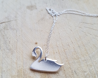Sterling Silver Swan Necklace: Handmade Bird Jewelry Gift