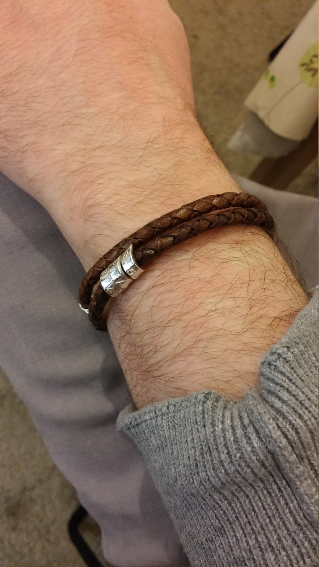 Custom Made Leather Bracelet Braided Father's Day Gift Personalized