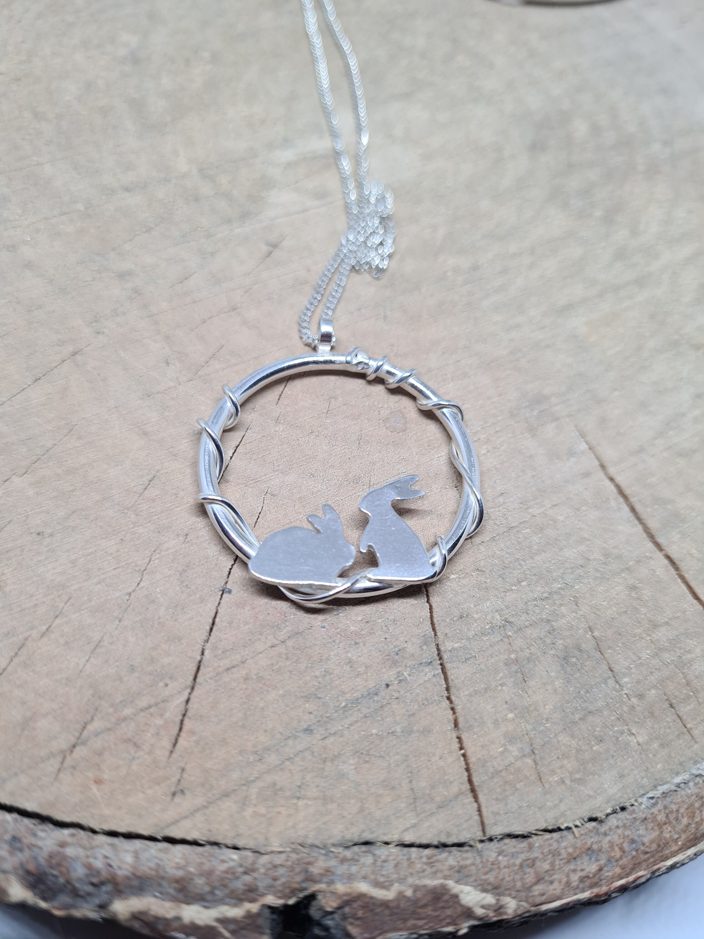 Bunny Pendant Rabbit Necklace Sterling Silver Rabbit Rabbit - Etsy UK