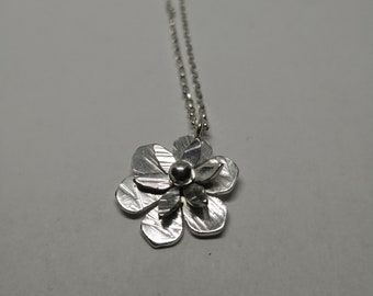 Flower Pendant, Flower Necklace, Flower Charm, Silver Flower, Flower Jewelry, Floral Pendant, Silver Flower Charm, Mothers day Gift