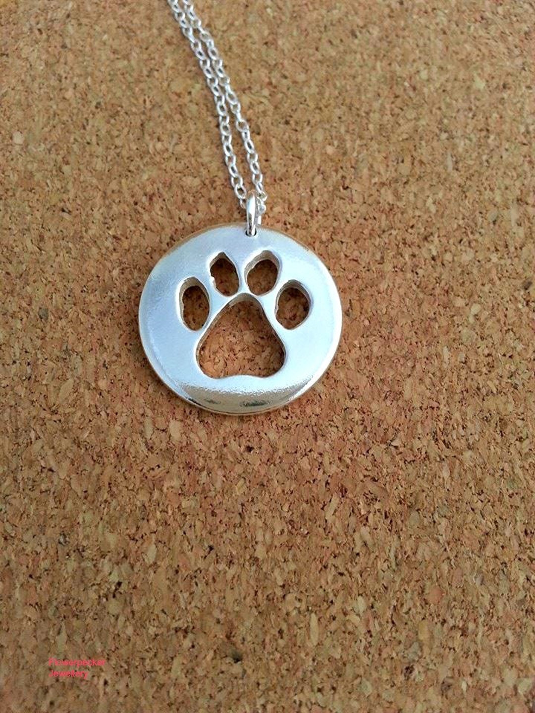 Dog Paw Print Necklace Sterling Silver, Animal Jewellery, Memorial ...