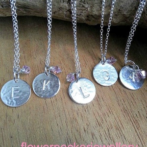 Initial Halskette Personalisierte Anhänger Sterling Silber Halskette Brautjungfer Geschenk Hand gestempelt Halskette