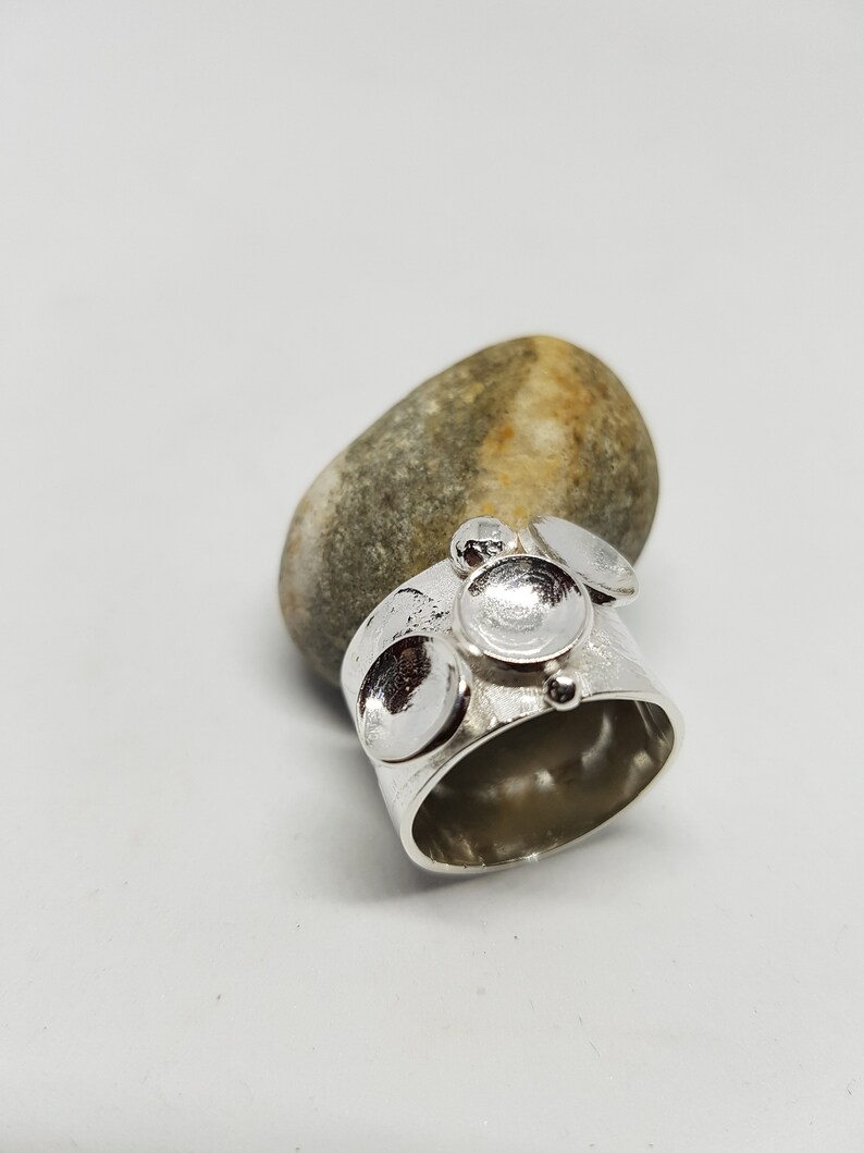 Sterling Silver Wide Band Statement Ring - Etsy