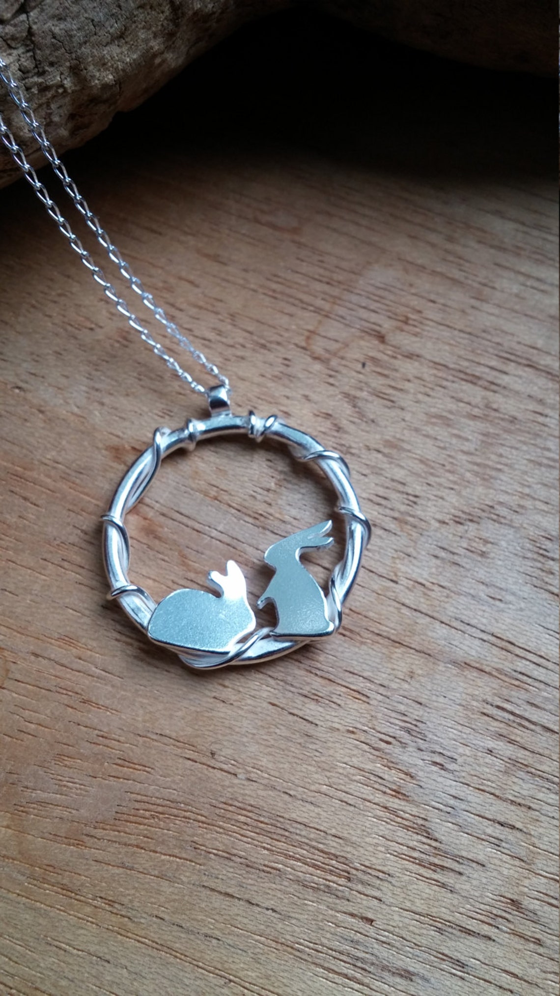 Bunny Pendant Rabbit Necklace Sterling Silver Rabbit Rabbit - Etsy UK