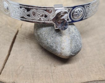 Sterling silver statement bangle bracelet