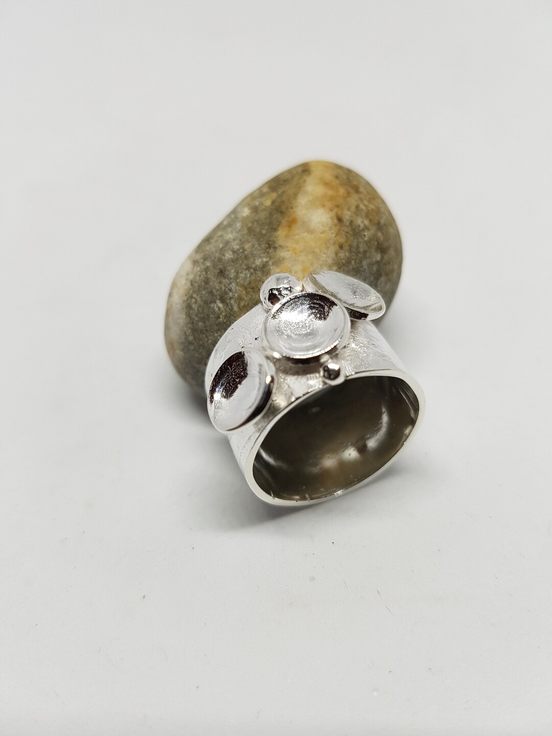 Sterling Silver Wide Band Statement Ring - Etsy
