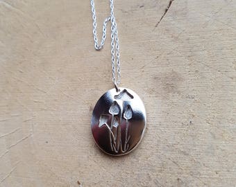Mushroom Necklace Toadstool Pendant Woodland Jewellery Sterling Silver Mushroom
