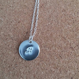 Letter B Necklace  Letter B Pendant Letter B Jewelry Round Silver Pendant Disc Silver Necklace Sterling Silver Initial Thank you gift