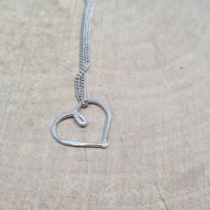 Open heart sterling silver necklace