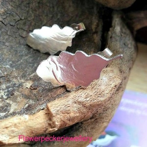 Leaf Stud Earrings in Sterling Silver, Gift for her, Bridesmaid Gift