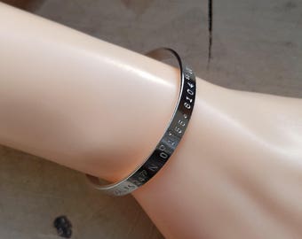 Sterling Silver Coordinates Cuff Bangle: Personalized Engraved Bracelet