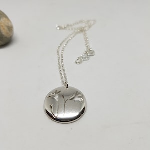 Sterling Silver Bluebell Necklace: Botanical Flower Pendant